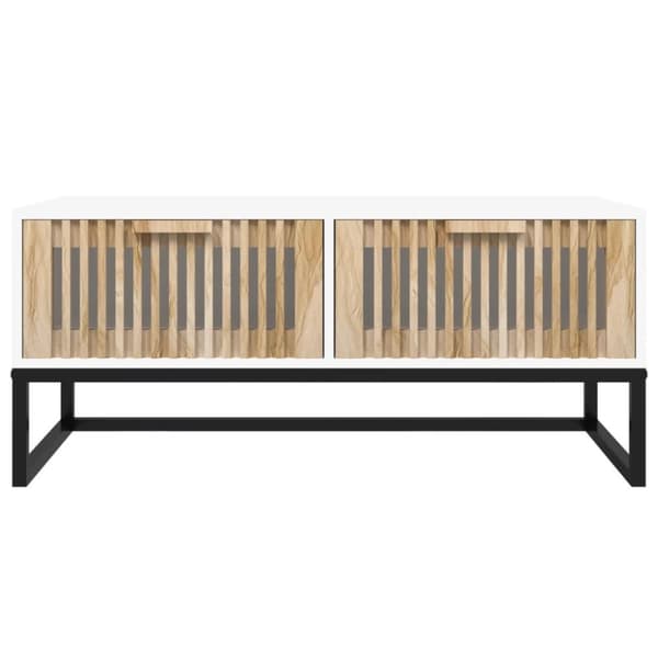 vidaXL Soffbord vit 80x40x35 cm konstruerat trä och järn