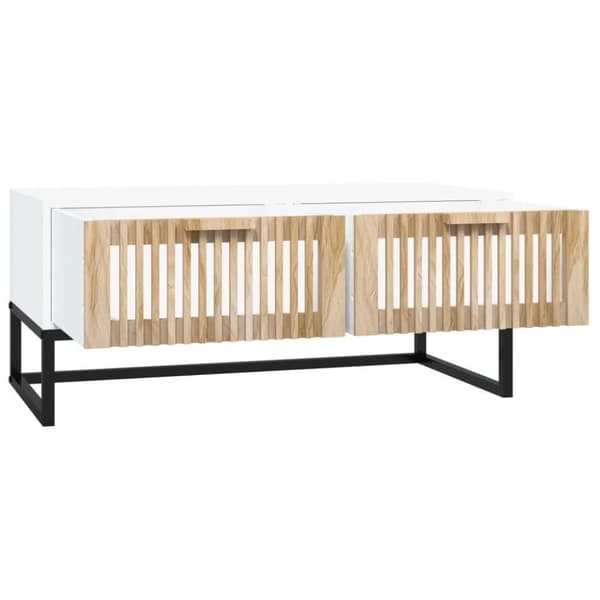 vidaXL Soffbord vit 80x40x35 cm konstruerat trä och järn