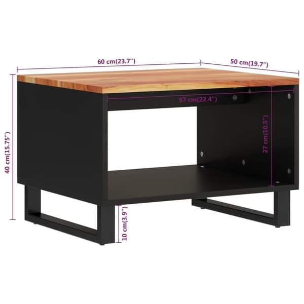 vidaXL sofabord 60x50x40 cm massivt akacietræ