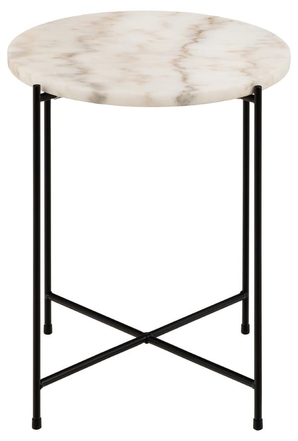 Avila sidobord Ø42cm marmor vit.
