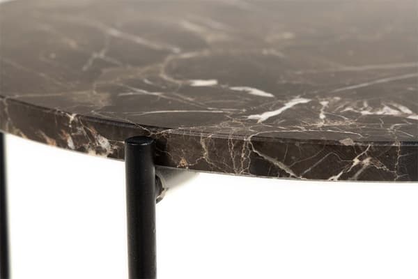 Avila sidobord Ø42cm marmor brun.