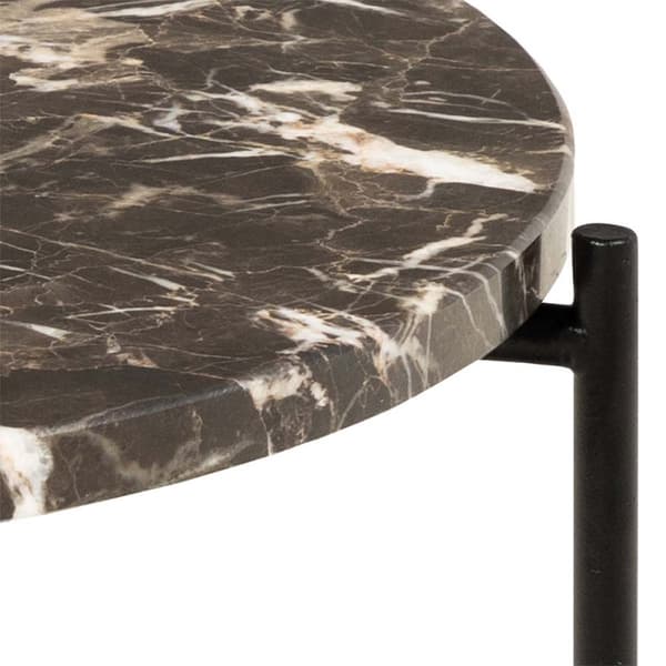 Avila sidobord Ø42cm marmor brun.