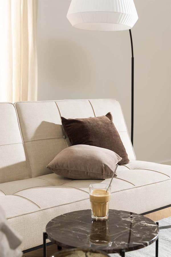 Avila sidobord Ø42cm marmor brun.