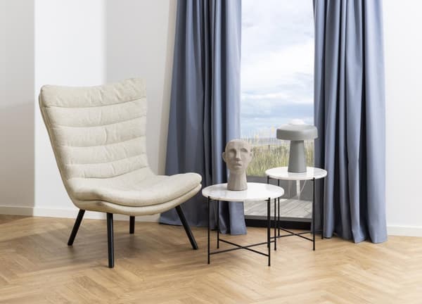 Avila hjørnebord Ø52cm marmor hvid.