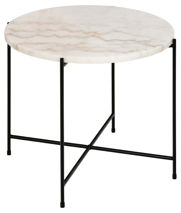 Avila hjørnebord Ø52cm marmor hvid.