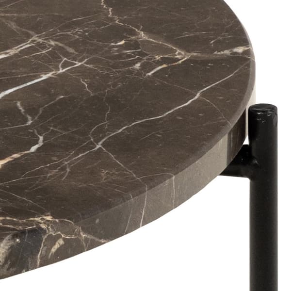 Avila hjørnebord Ø52cm marmor brun.