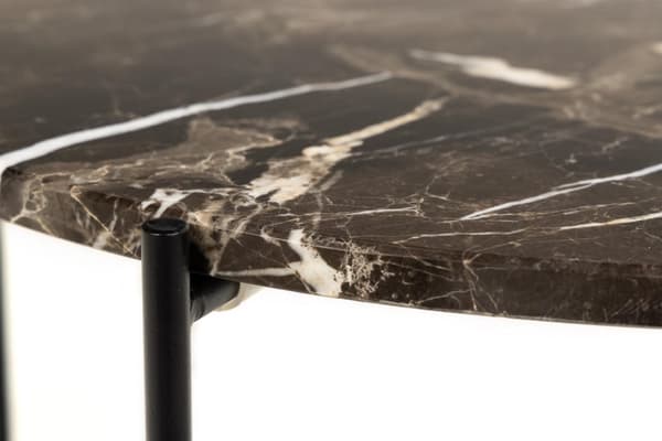 Avila hjørnebord Ø52cm marmor brun.