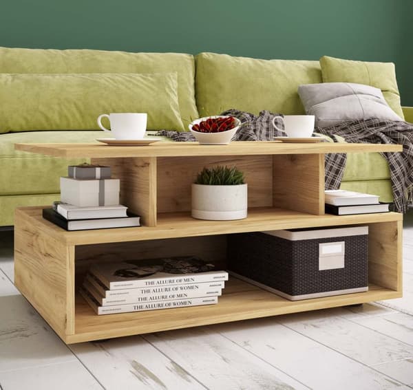 Esila soffbord 4 hyllor ek dekor.