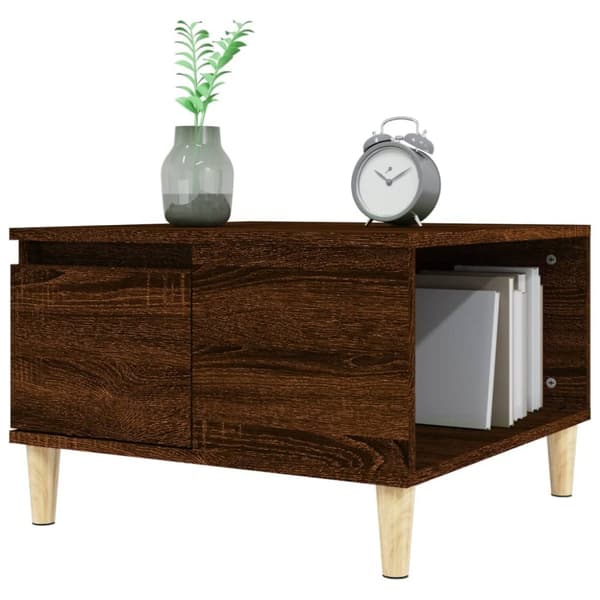 vidaXL Sohvapöytä ruskea tammi 55x55x36,5 cm tekninen puu