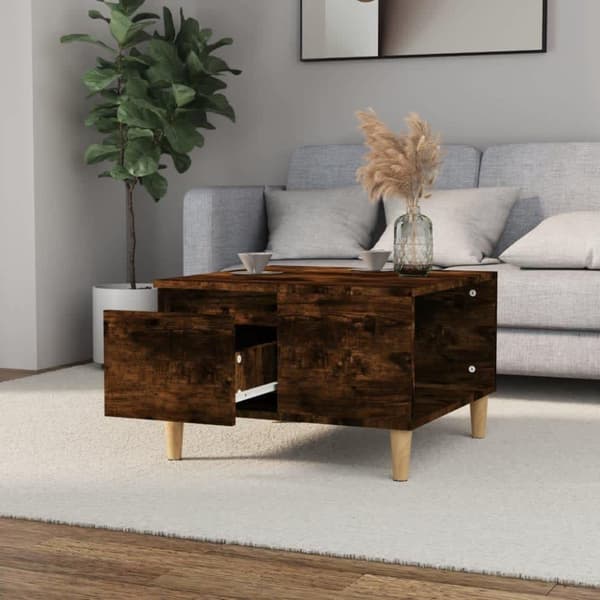 vidaXL Soffbord rökfärgad ek 55x55x36,5 cm konstruerat trä