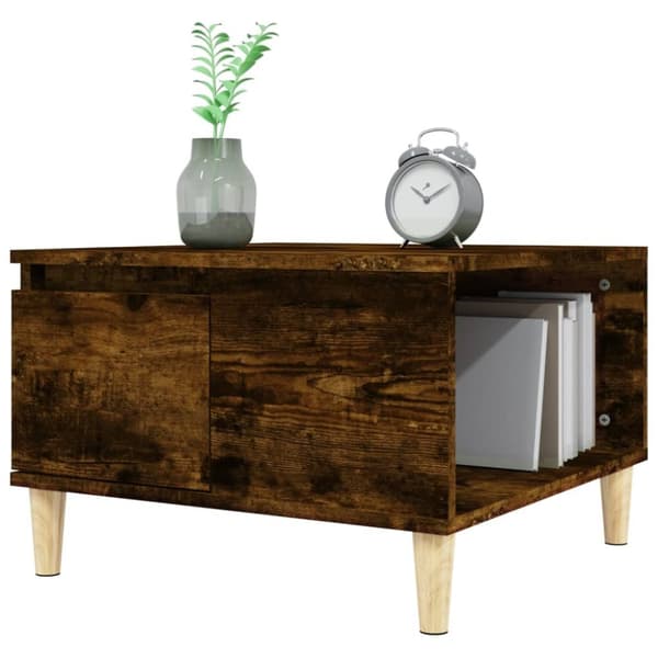 vidaXL Soffbord rökfärgad ek 55x55x36,5 cm konstruerat trä