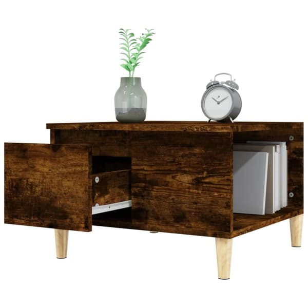 vidaXL Soffbord rökfärgad ek 55x55x36,5 cm konstruerat trä