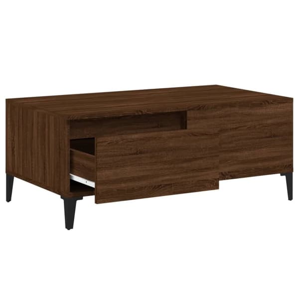 vidaXL sofabord 90x50x36,5 cm konstrueret træ brun egetræsfarve