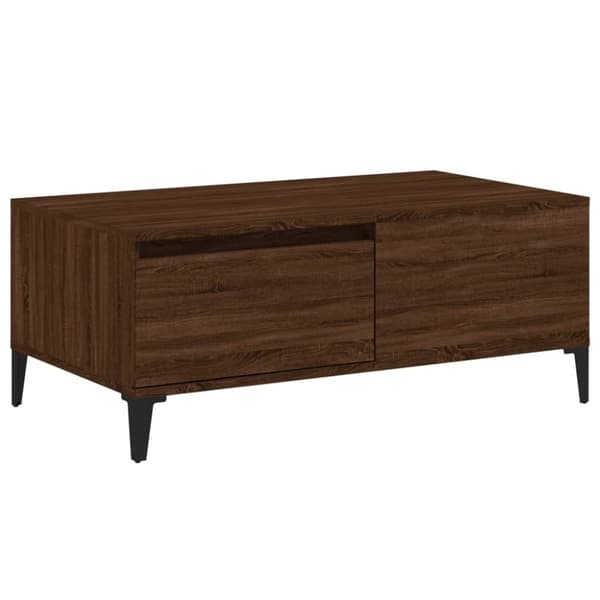 vidaXL sofabord 90x50x36,5 cm konstrueret træ brun egetræsfarve