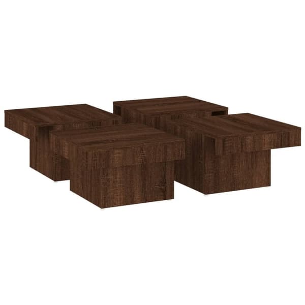 vidaXL Salongbord brun eik 90x90x28 cm konstruert tre