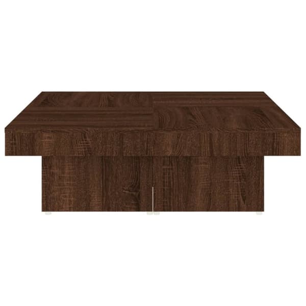 vidaXL Salongbord brun eik 90x90x28 cm konstruert tre
