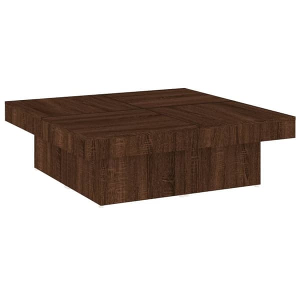 vidaXL Salongbord brun eik 90x90x28 cm konstruert tre