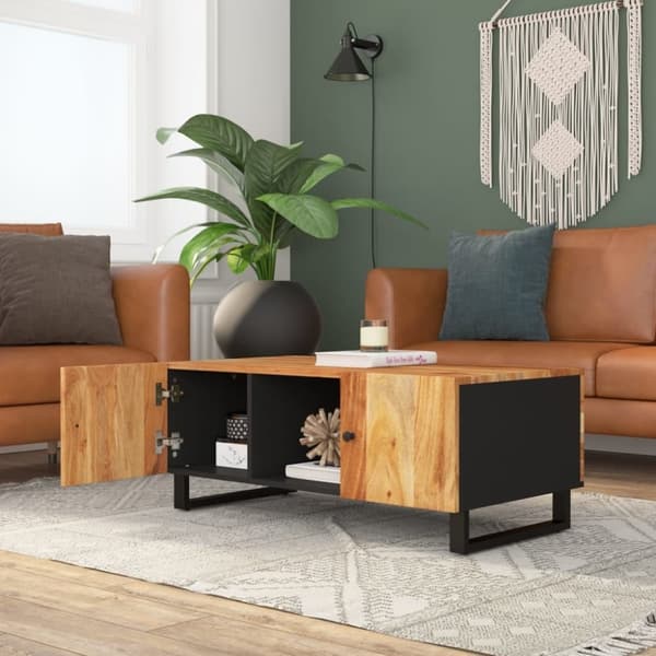 vidaXL Sohvapöytä 100x54x40 cm täysi akasiapuu ja tekninen puu