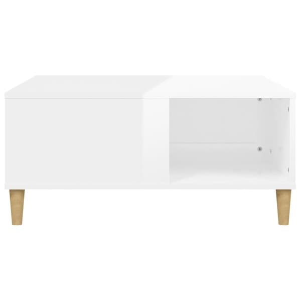 vidaXL sofabord 80x80x36,5 cm konstrueret træ hvid højglans