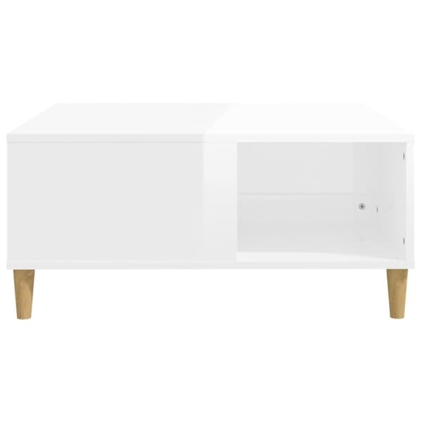 vidaXL sofabord 80x80x36,5 cm konstrueret træ hvid højglans