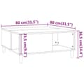 Miniatyrbillede 8 af 8: vidaXL sofabord 80x80x36,5 cm konstrueret træ hvid højglans