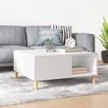 Miniatyrbillede 2 af 8: vidaXL sofabord 80x80x36,5 cm konstrueret træ hvid højglans