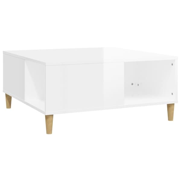 vidaXL sofabord 80x80x36,5 cm konstrueret træ hvid højglans