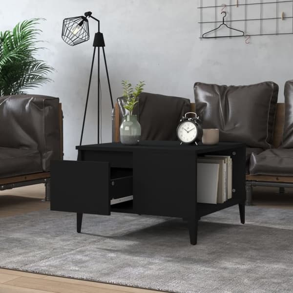 vidaXL sofabord 55x55x36,5 cm konstrueret træ sort
