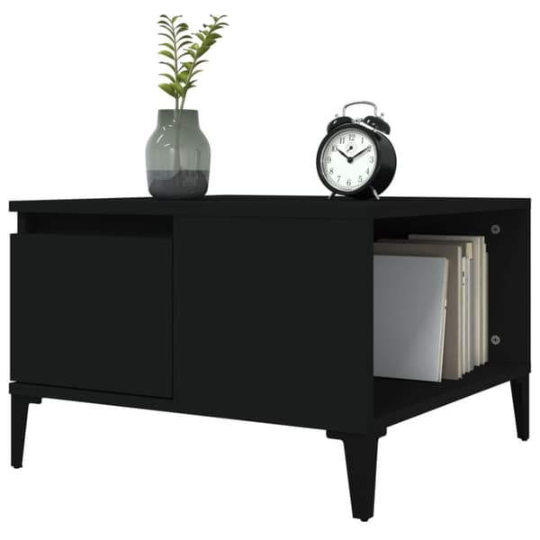 vidaXL sofabord 55x55x36,5 cm konstrueret træ sort
