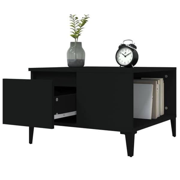 vidaXL sofabord 55x55x36,5 cm konstrueret træ sort