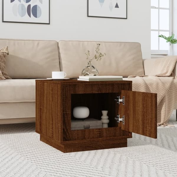 vidaXL Salongbord brun eik 51x50x44 cm konstruert tre
