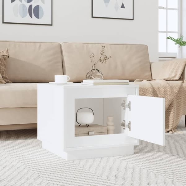 vidaXL sofabord 51x50x44 cm konstrueret træ hvid