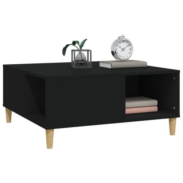 vidaXL Soffbord svart 80x80x36,5 cm konstruerat trä