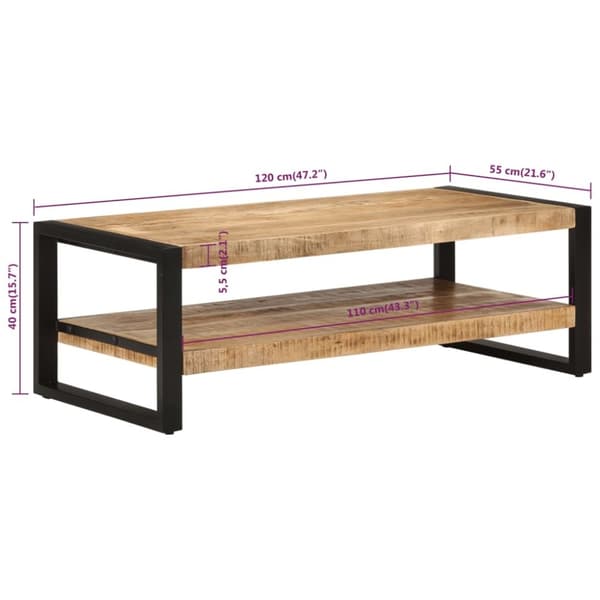 vidaXL Soffbord 120x55x40 cm massivt mangoträ