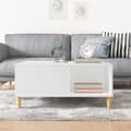 Miniatyrbilde 3 av 8: vidaXL Salongbord hvit 80x80x36,5 cm konstruert tre