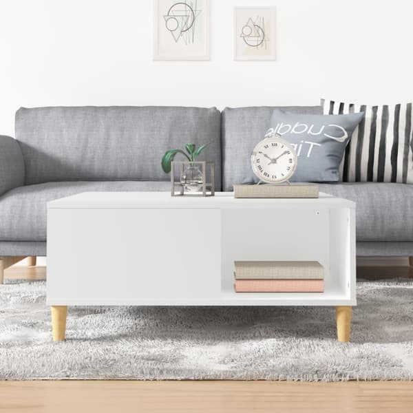 vidaXL sofabord 80x80x36,5 cm konstrueret træ hvid