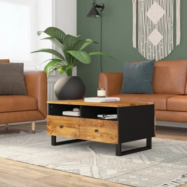 vidaXL sofabord 80x54x40 cm massivt mangotræ og konstrueret træ