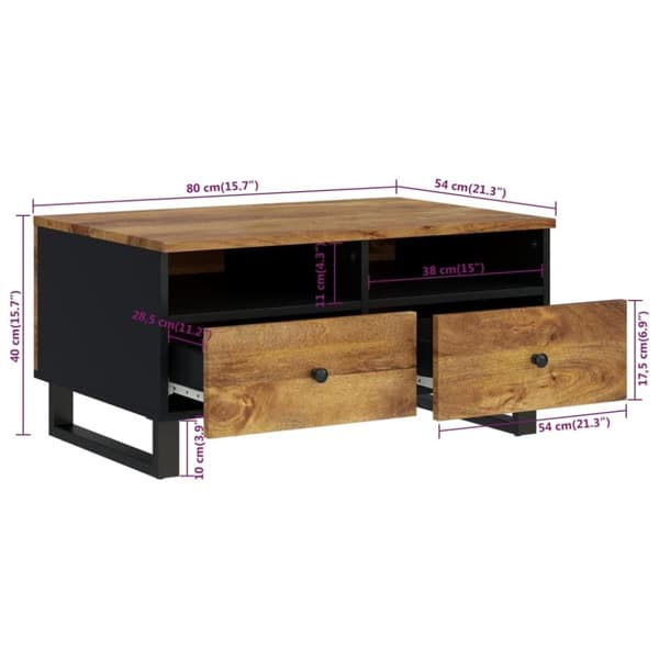 vidaXL sofabord 80x54x40 cm massivt mangotræ og konstrueret træ