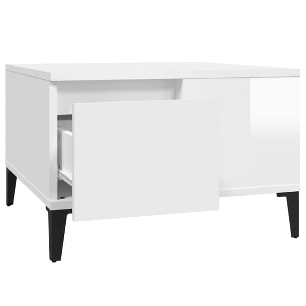 vidaXL sofabord 55x55x36,5 cm konstrueret træ hvid højglans