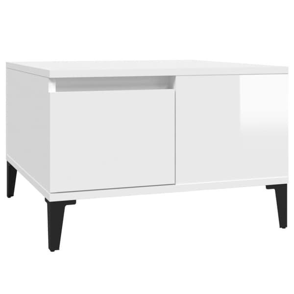 vidaXL sofabord 55x55x36,5 cm konstrueret træ hvid højglans