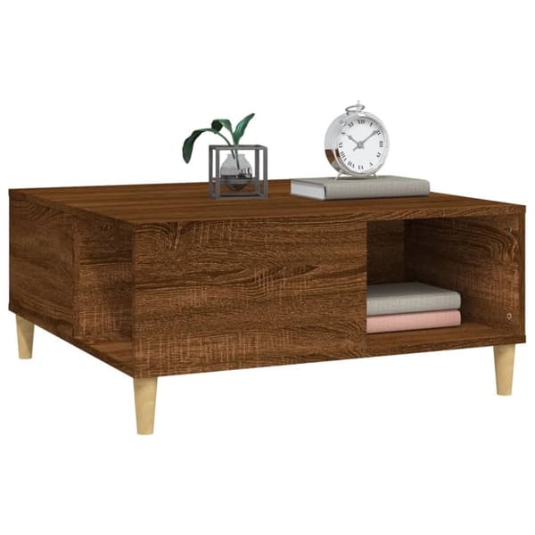 vidaXL Soffbord brun ek 80x80x36,5 cm konstruerat trä