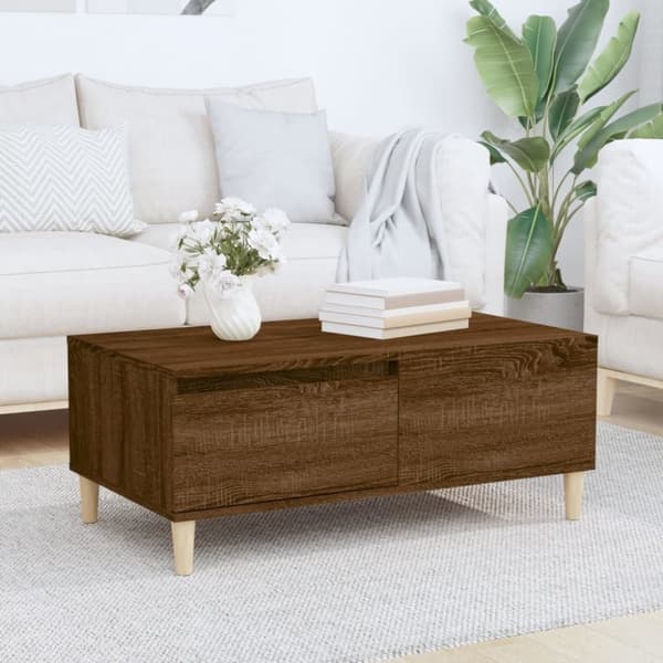 vidaXL Sohvapöytä ruskea tammi 90x50x36,5 cm tekninen puu