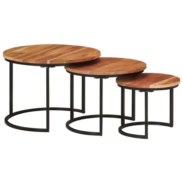 vidaXL Stablebord 3 stk heltre akasie