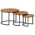 Miniatyrbilde 9 av 10: vidaXL Stablebord 3 stk heltre akasie