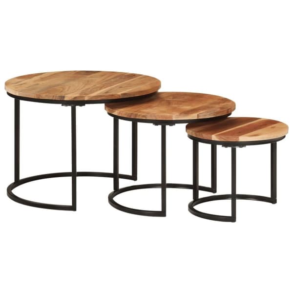 vidaXL Stablebord 3 stk heltre akasie
