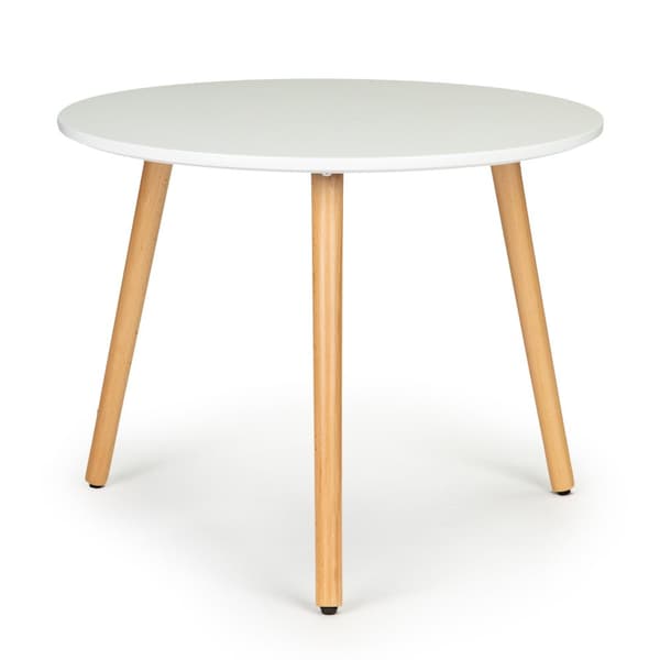 Soffbord - runt - 60x47,5 cm - vit furu