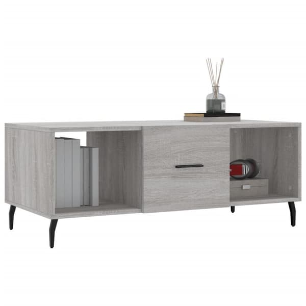 vidaXL sofabord 102x50x40 cm konstrueret træ grå sonoma-eg