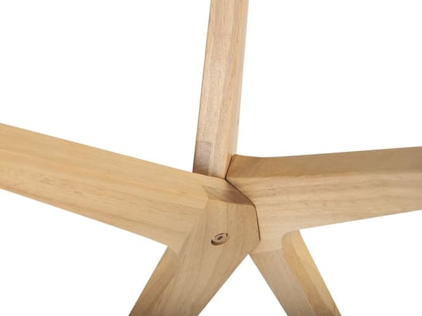 Sidobord Ljust trä Bordsskiva i härdat glas Ben i gummiträ ø 45 cm Runt ändbord Modernt vardagsrum