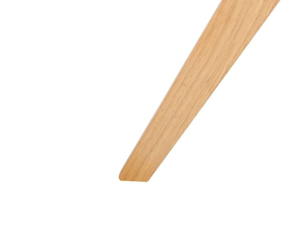 Sidobord Ljust trä Bordsskiva i härdat glas Ben i gummiträ ø 45 cm Runt ändbord Modernt vardagsrum