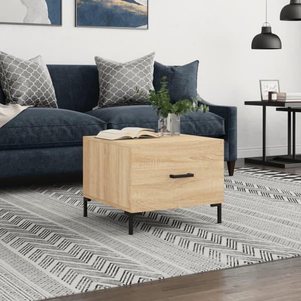 vidaXL Salongbord sonoma eik 50x50x40 cm konstruert tre